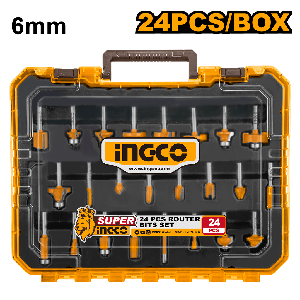 SET DE 24 BROCAS PARA FRESADORA INGCO AKRT24062
