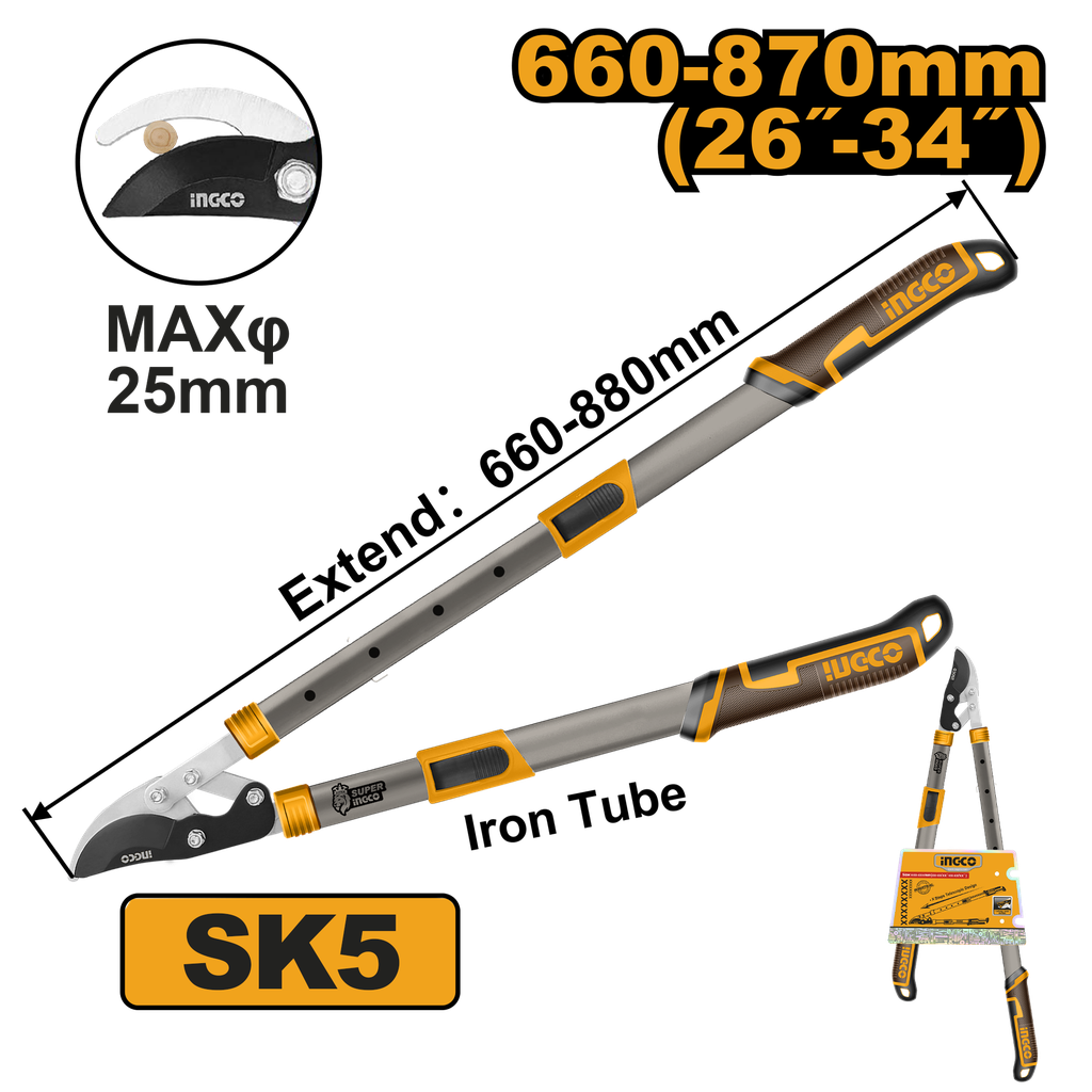 TIJERA DOS MANOS TELESCÓPICO INGCO HLTS7401
