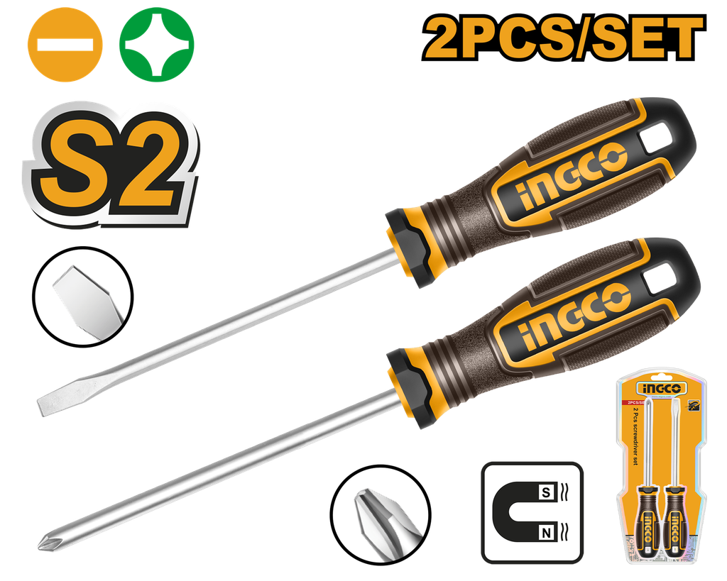 SET 2 PCS DESTORNILLADORES INGCO HKSDS0228