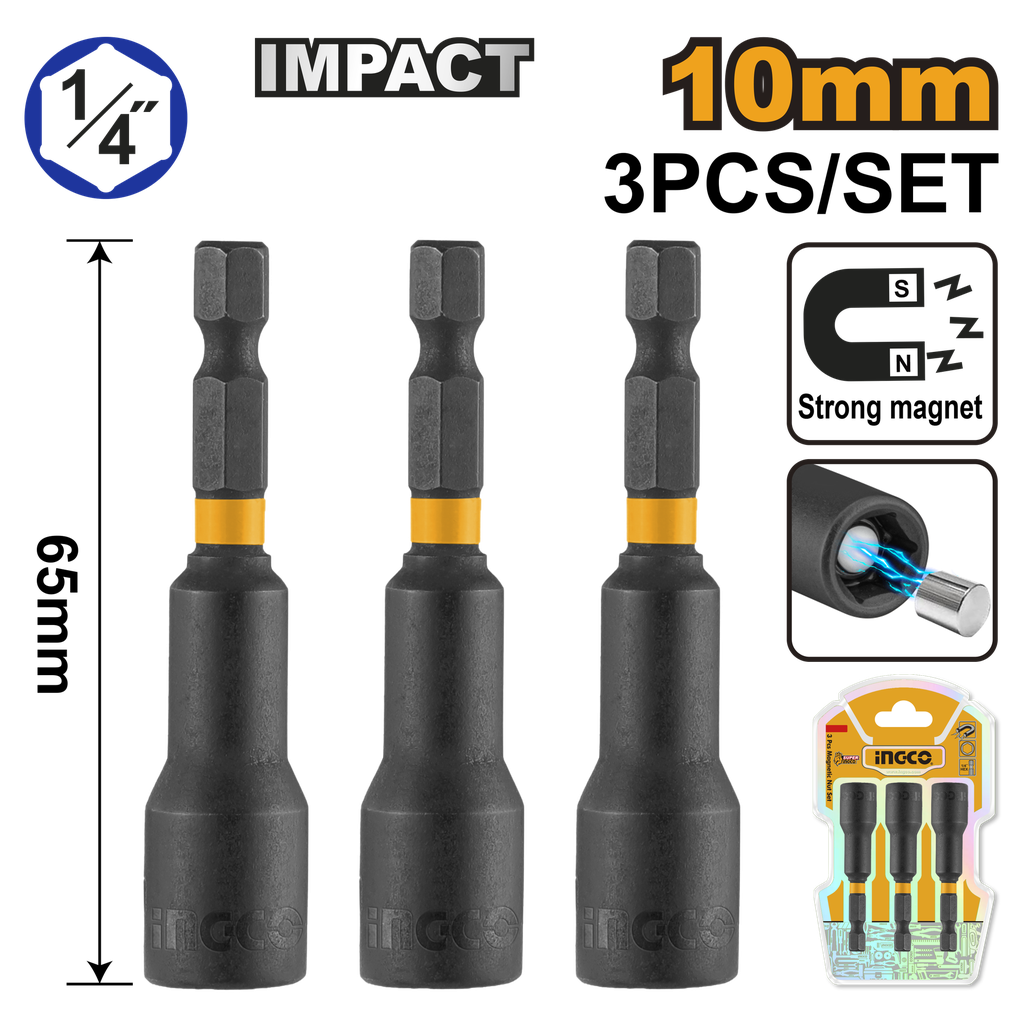 SET 3 PCS VASOS MAGNÉTICOS DE IMPACTO INGCO AMN1031