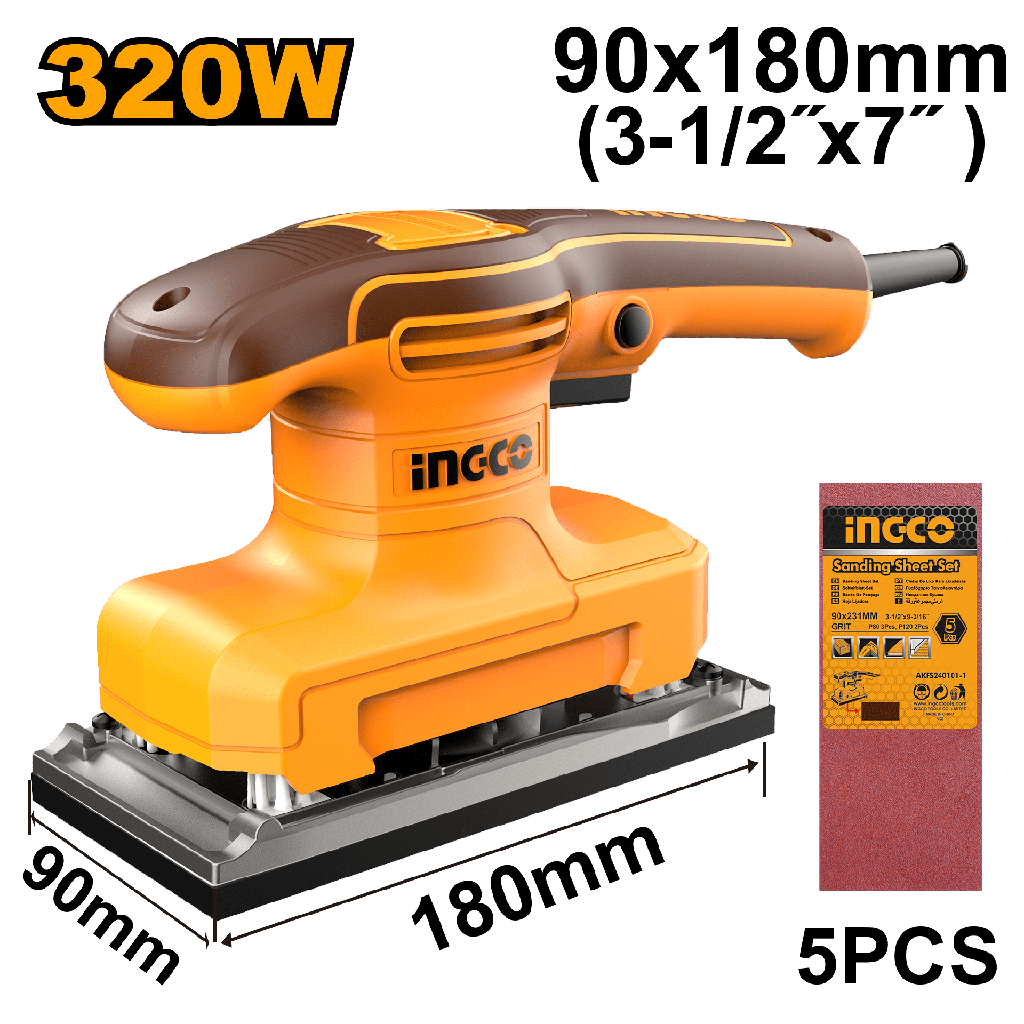 LIJADORA ORBITAL 320W INGCO FS3216