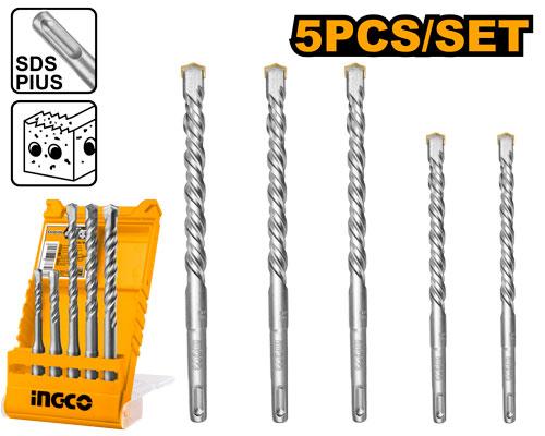 SET BROCAS 5PCS SDS PLUS PARA HORM. INGCO AKD2052