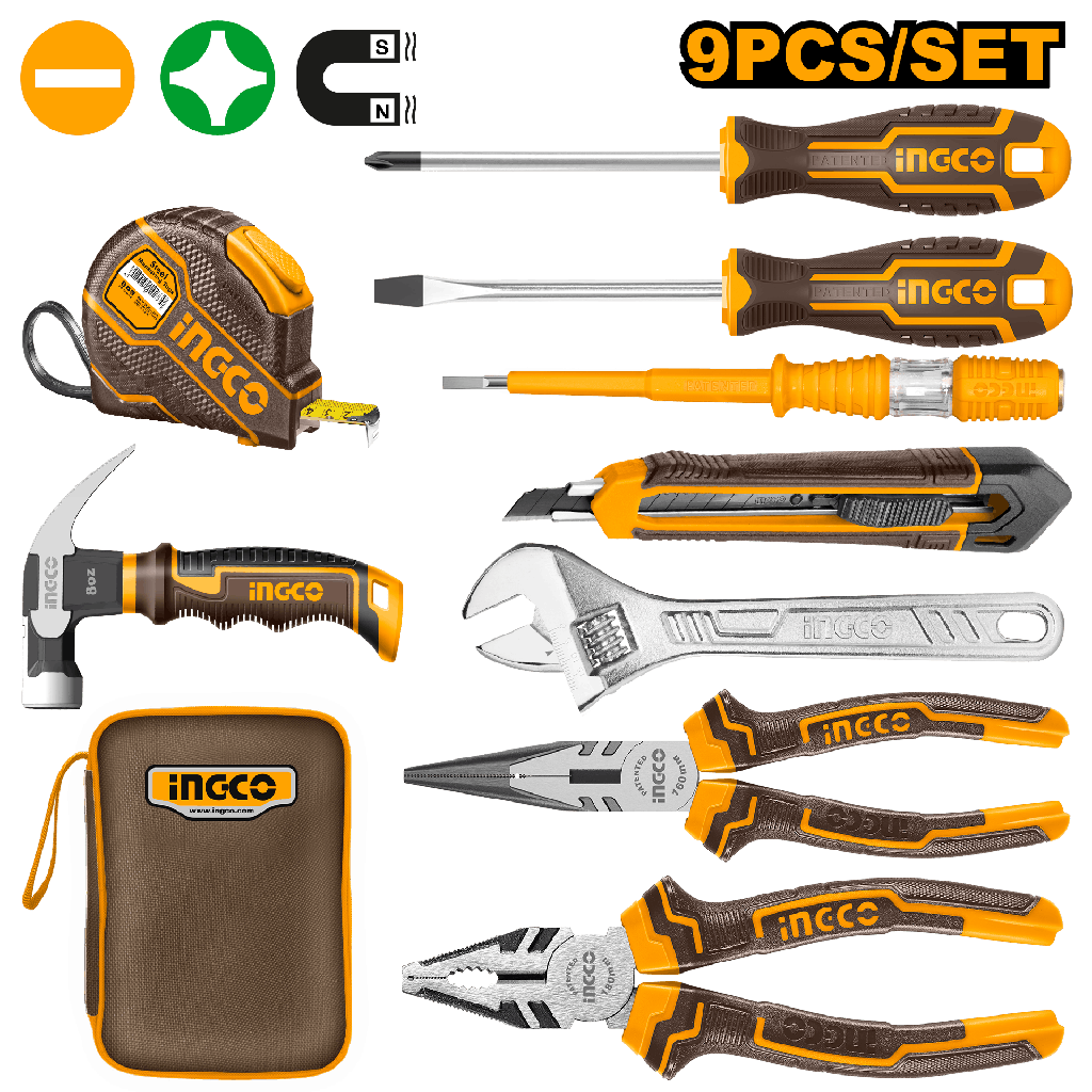 SET HERRAMIENTAS MANUALES 9 PCS HKTH20809