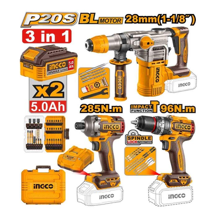 PACK INALAMBRICO 3 HERRAMIENTAS 20V COSLI250693E