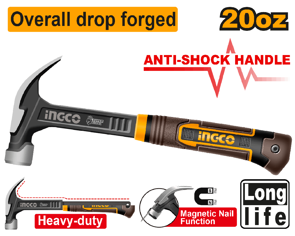 MARTILLO DE OREJAS 560G  INGCO HCH81020L