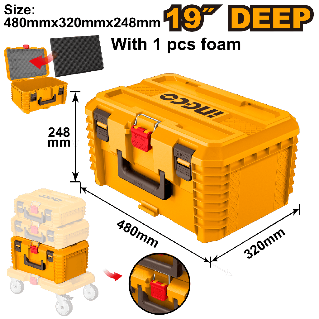 CAJA HERRAMIENTAS  APILABLE 19"  INGCO  PBXS103