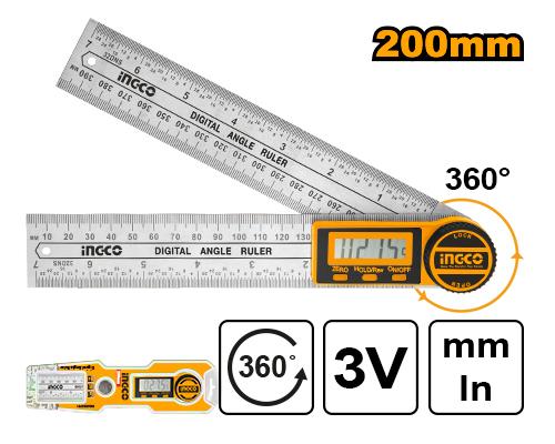 TRANSPORTADOR DE ANGULOS DIGITAL INGCO HDAR20701