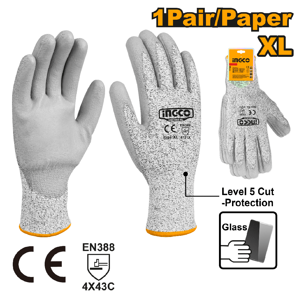 GUANTES RESISTENTES A CORTES  TALLA-XL   INGCO HGCG02-XL
