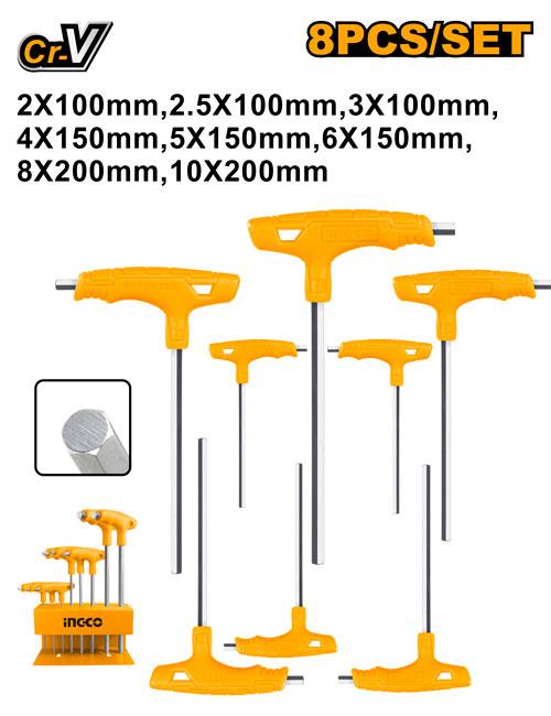 SET 8 PCS LLAVES ALLEN T  INGCO HHKT80818