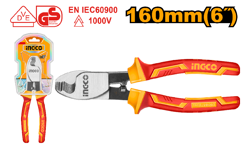 ALICATE CORTA CABLES ELECTRICISTA  INGCO  160 mm  HICCB28160