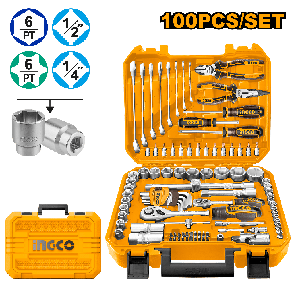 MALETA HERRAMIENTAS 100PCS  INGCO HKTHP21001