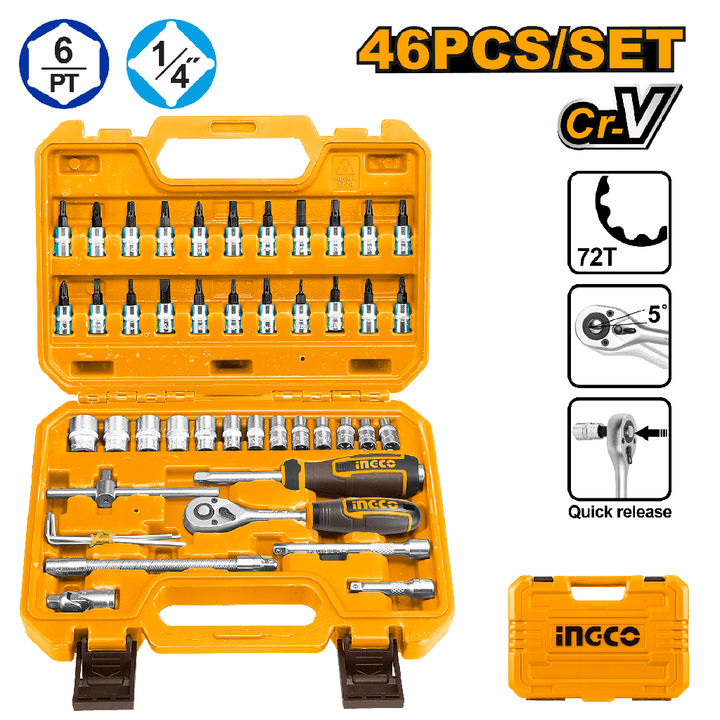 MALETA HERRAMIENTAS 45 PCS  INGCO HKTS14462