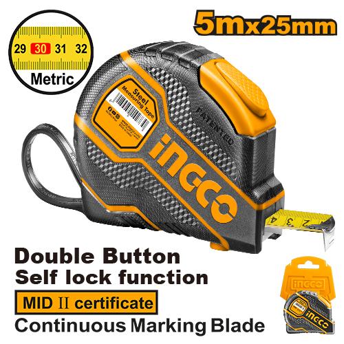 FLEXOMETRO PRO 5 MTS X 25 MM INGCO HSMT08051E