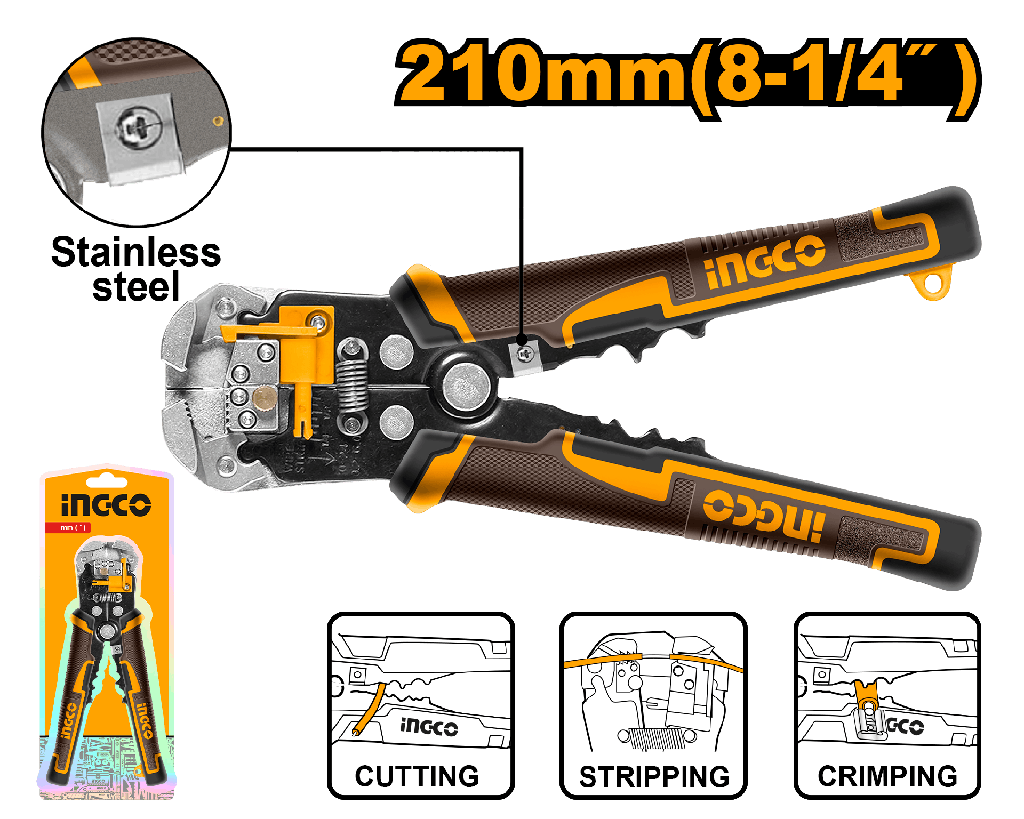 CRIMPADORA MULTIFUNCION 3 EN 1  INGCO  HWSP102418