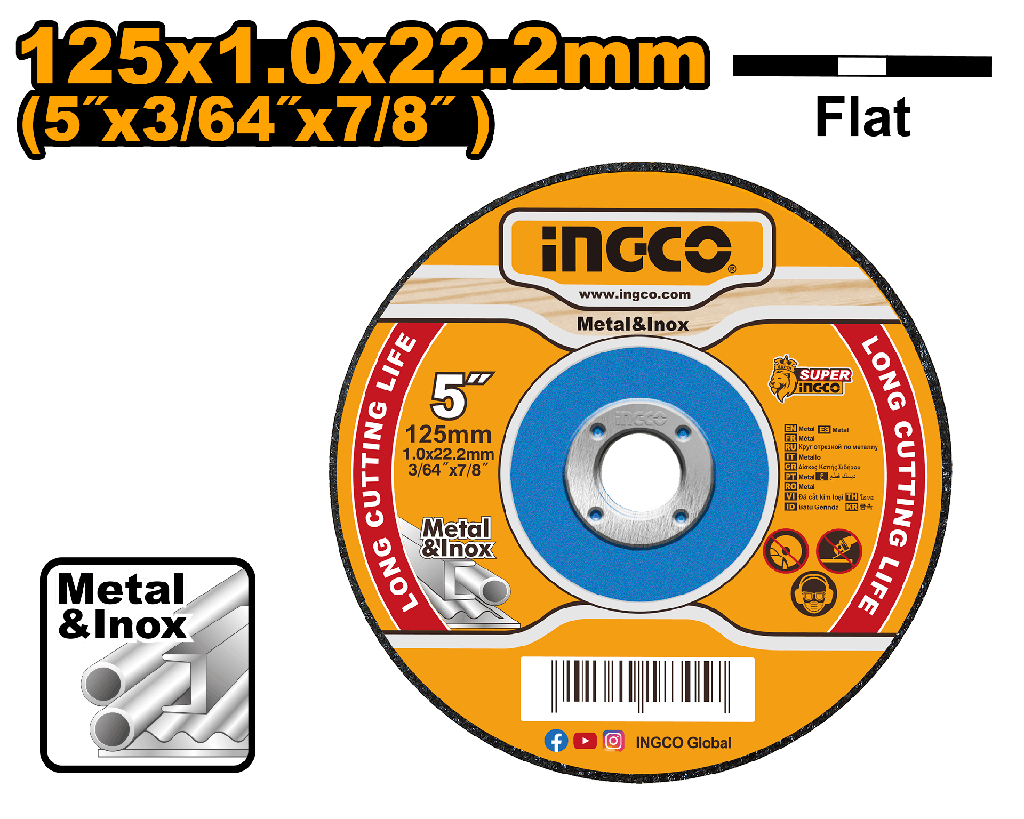 DISCO CORTE METAL- INOX  125 mm MCD101251
