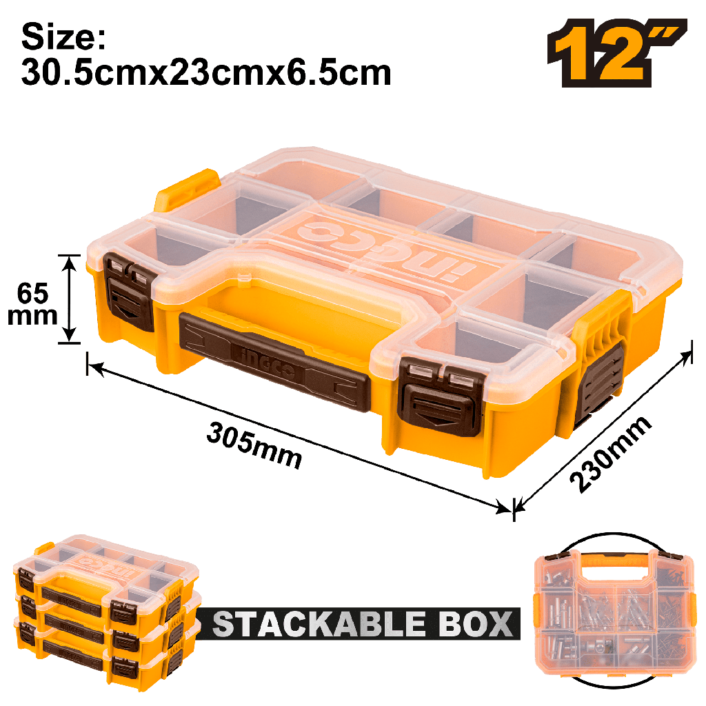 ORGANIZADOR PLÁSTICO APILABLE 12"  INGCO  PBX1211