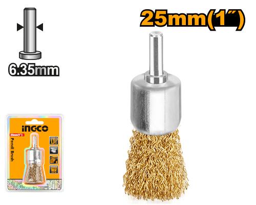 [WB70241] [0666] CEPILLO BROCHA ACERO LATONADO 25 MM  INGCO WB70241