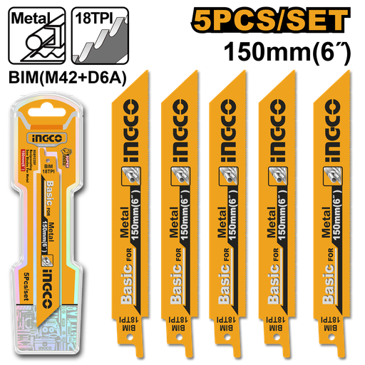 [RSB922EF] [1262] BLISTER 5 HOJAS DE SIERRAS SABLE PARA MADERA INGCO RSB922EF