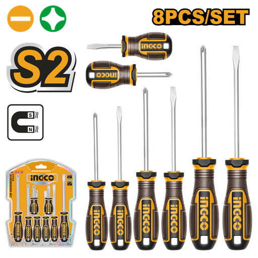 [HKSDS0828] [1443] SET 8 PCS DESTORNILLADORES INGCO HKSDS0828