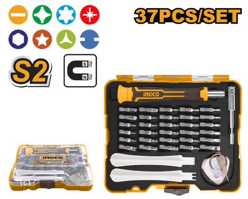 [HKSDB0378] [1296] SET 37 PIEZAS DE DESTORNILLADORES DE PRECISIÓN INGCO HKSDB0378