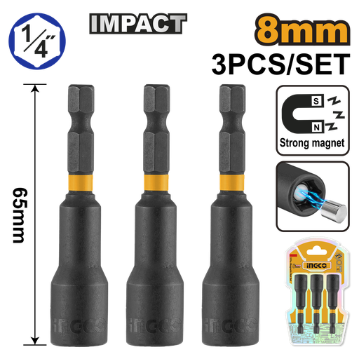 [AMN0831] [1311] SET 3 PCS VASOS MAGNÉTICOS DE IMPACTO INGCO AMN0831