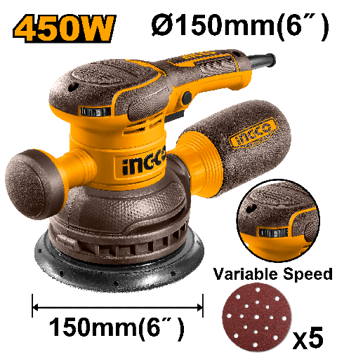 [RS4516] [0021] LIJADORA ROTO-ORBITAL 450W INGCO RS4516