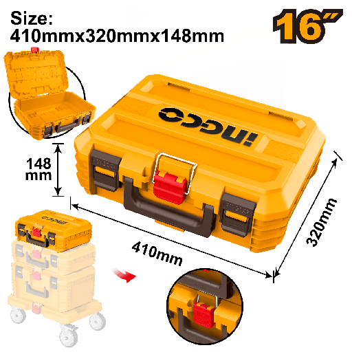 [PBXS101] [1378] CAJA HERRAMIENTAS  APILABLE 16" INGCO  PBXS101