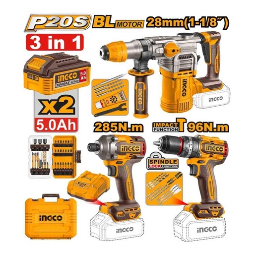 [COSLI250693E] [2507] PACK INALAMBRICO 3 HERRAMIENTAS 20V COSLI250693E