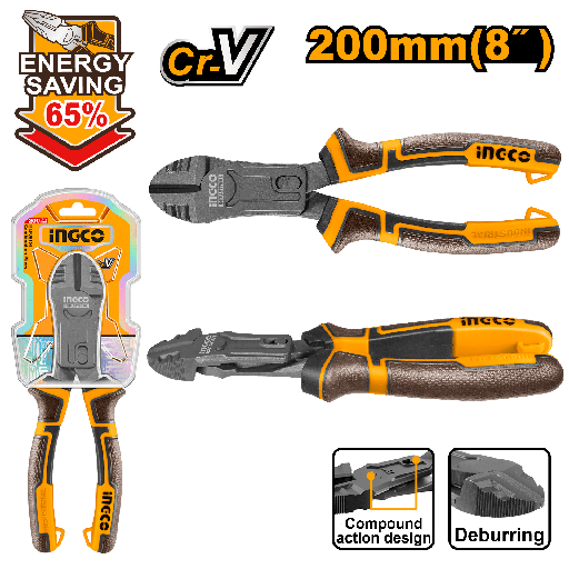 [HCDCP58200] [1055] ALICATE  PRO CORTE DIAGONAL 200 MM INGCO  HCDCP58200