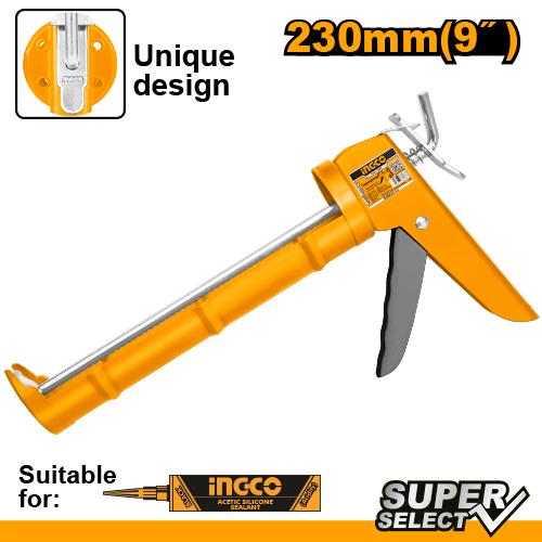 [HCG1809] [0149] PISTOLA SILICONA 230MM INGCO  HCG1809 CREMALLERA