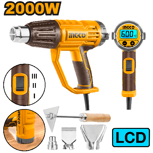 [HG200058] [1040] PISTOLA AIRE CALIENTE DIGITAL 2000 W REGULABLE  HG200058