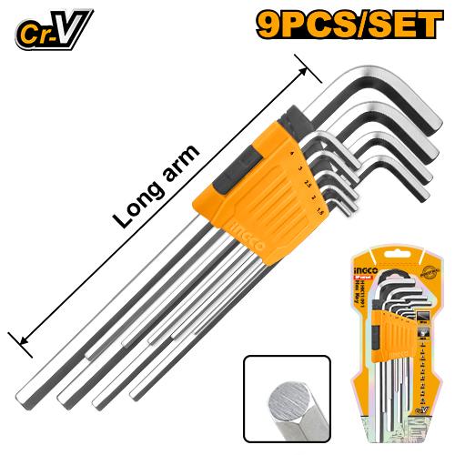 [HHK11091] [0163] SET 9 PCS LLAVES ALLEN INGCO HHK11091