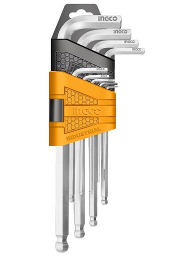 [HHK12091] [0165] SET 9 PCS LLAVES ALLEN BOLA  INGCO HHK12091