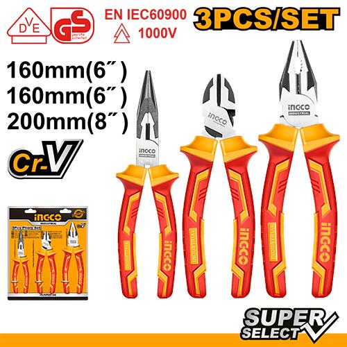 [HIKPS28318] [0598] SET ALICATES ELECTRICISTA  3 PCS  INGCO HIKPS28318
