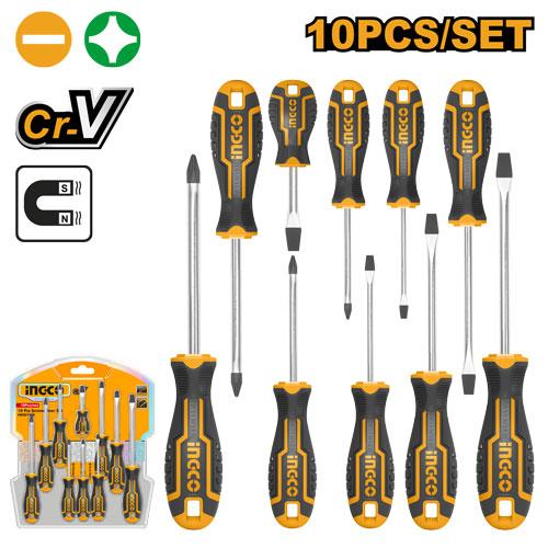 [HKSD1028] [0091] SET 10 PCS DESTORNILLADORES  INGCO HKSD1028