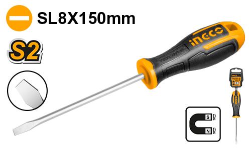 [HS688150] [0394.1] DESTORNILLADOR DE PUNTA PLANA 8 X150MM INGCO   HS688150